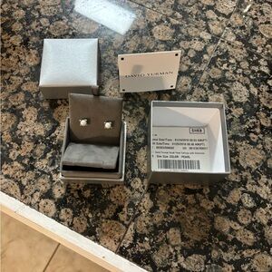 Authentic David Yurman cable pearl stud earrings 7.4mm